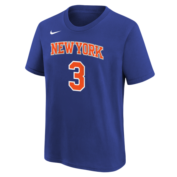 Подростковая New York Knicks Josh Hart Nike Blue Icon Name & Number T-Shirt