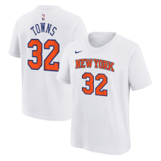 Подростковая New York Knicks Karl-Anthony Towns Nike White Association Name & Number T-Shirt