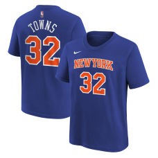 Подростковая New York Knicks Karl-Anthony Towns Nike Blue Icon Name & Number T-Shirt