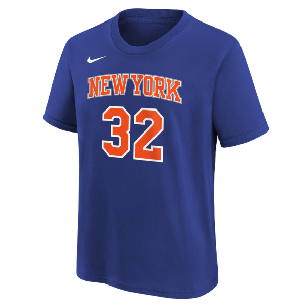 Подростковая New York Knicks Karl-Anthony Towns Nike Blue Icon Name & Number T-Shirt