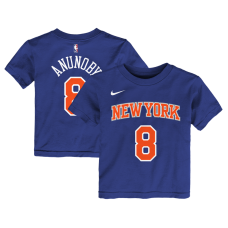 Детская New York Knicks OG Anunoby Nike Blue Icon Name & Number T-Shirt