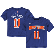 Детская New York Knicks Jalen Brunson Nike Blue Icon Name & Number T-Shirt
