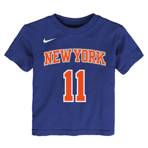 Детская New York Knicks Jalen Brunson Nike Blue Icon Name & Number T-Shirt