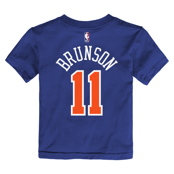 Детская New York Knicks Jalen Brunson Nike Blue Icon Name & Number T-Shirt