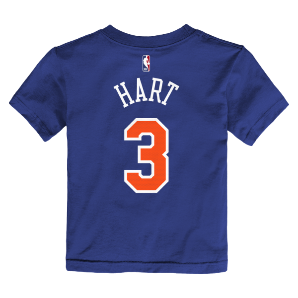 Детская New York Knicks Josh Hart Nike Blue Icon Name & Number T-Shirt