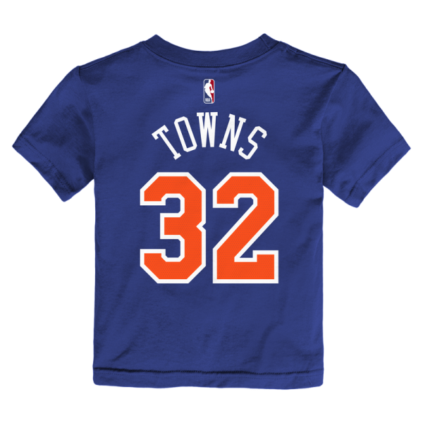 Детская New York Knicks Karl-Anthony Towns Nike Blue Icon Name & Number T-Shirt