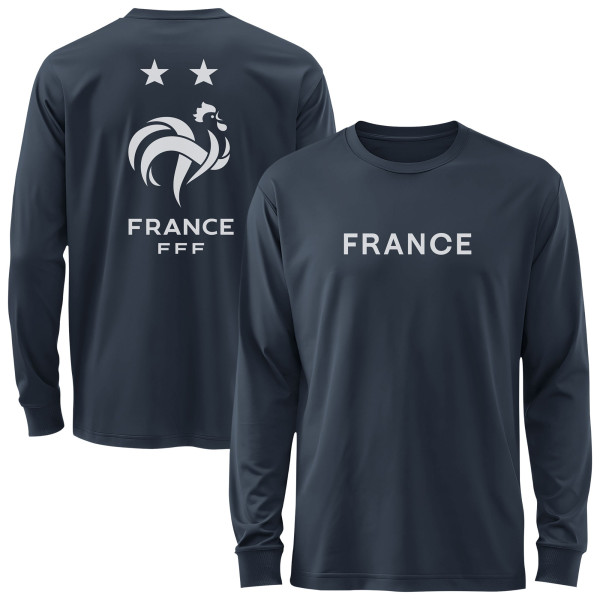 Футболка с длинным рукавом France National Team 1863FC Mono Badge & Wordmark - Navy