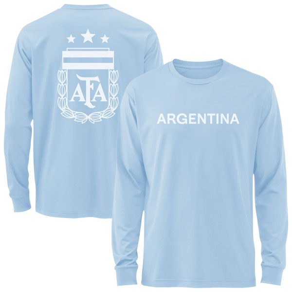 Футболка с длинным рукавом Argentina National Team 1863FC Mono Badge & Wordmark - Blue