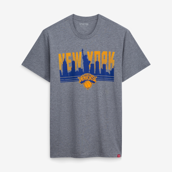 Футболка Unisex New York Knicks Sportiqe Gray Comfy Tri-Blend