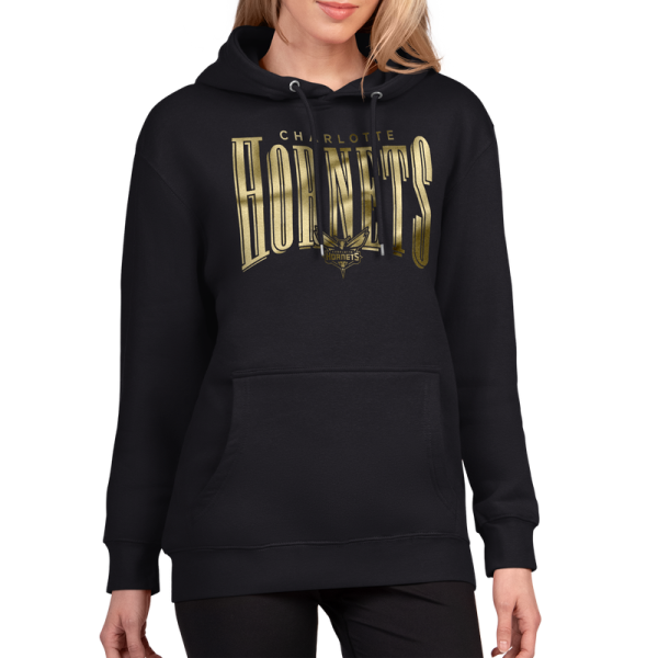 Женская толстовка Charlotte Hornets G-III 4Her by Carl Banks Black Metallic Team Name Fleece