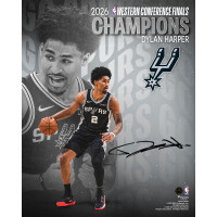 Фото с автографом Dylan Harper San Antonio Spurs Fanatics Authentic 16 x 20 2026 NBA Western Conference Champions Collage
