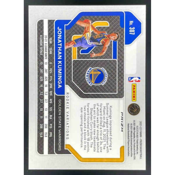 2021-22 Panini Prizm Fast Break Prizm #307b Jonathan Kuminga RC