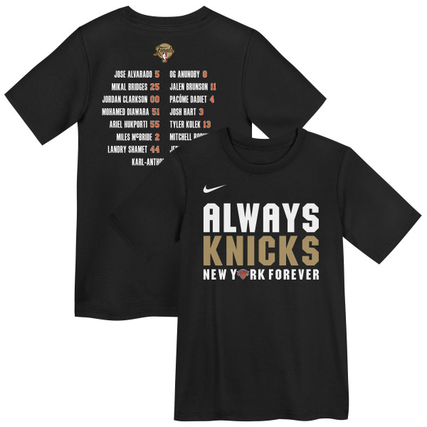 Футболка Preschool New York Knicks Nike Black 2026 NBA Finals Champions Roster