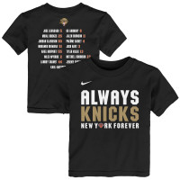 Детская New York Knicks Nike Black 2026 NBA Finals Champions Roster T-Shirt