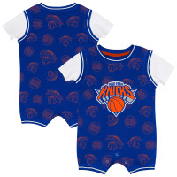 для малыша New York Knicks Outerstuff Blue Logo Mania Bodysuit