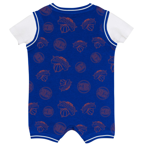 для малыша New York Knicks Outerstuff Blue Logo Mania Bodysuit