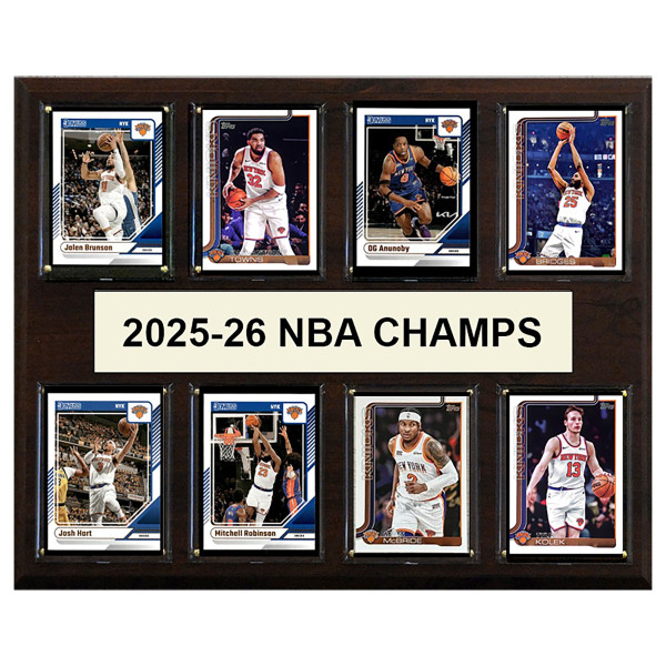 Карточка New York Knicks 2026 NBA Finals Champions 12 x 15 Eight-Card Plaque