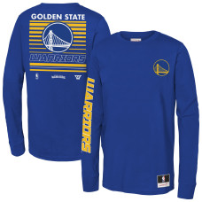 Детская футболка с длинным рукавом Golden State Warriors Mitchell & Ness Royal Triple Play