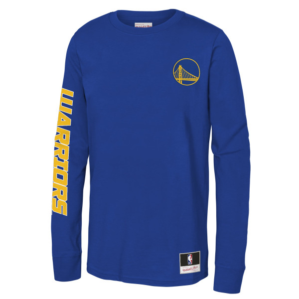 Детская футболка с длинным рукавом Golden State Warriors Mitchell & Ness Royal Triple Play