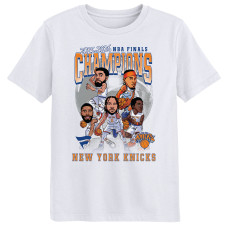 Футболка Preschool New York Knicks Fanatics White 2026 NBA Finals Champions Caricature