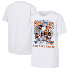 Подростковая New York Knicks Fanatics White 2026 NBA Finals Champions Caricature T-Shirt