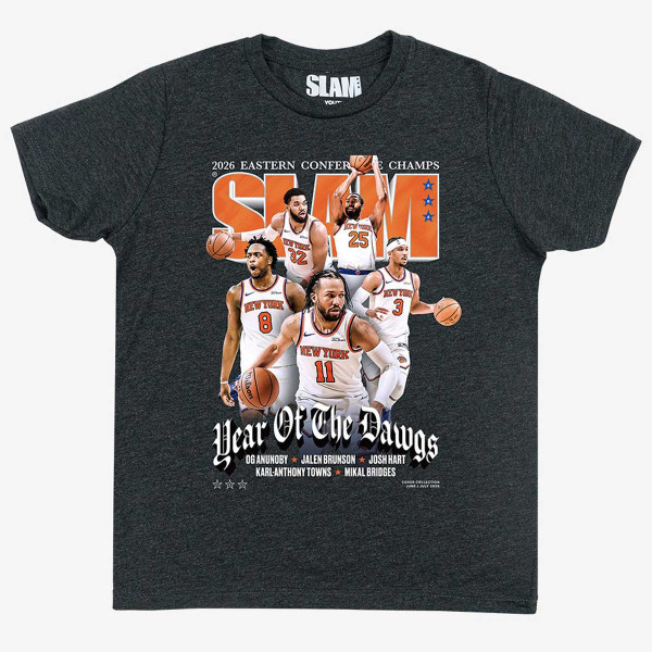 Подростковая New York Knicks SLAM Black 2026 NBA Eastern Conference Champions Cover T-Shirt