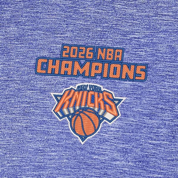 Поло New York Knicks Antigua Heather Blue 2026 NBA Finals Champions Par 3