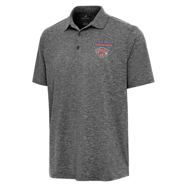 Поло New York Knicks Antigua Heather Black 2026 NBA Finals Champions Par 3