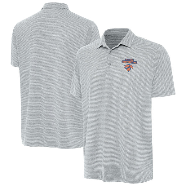Поло New York Knicks Antigua Heather Gray 2026 NBA Finals Champions Scheme