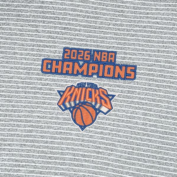 Поло New York Knicks Antigua Heather Gray 2026 NBA Finals Champions Scheme