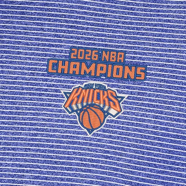 Поло New York Knicks Antigua Heather Blue 2026 NBA Finals Champions Scheme