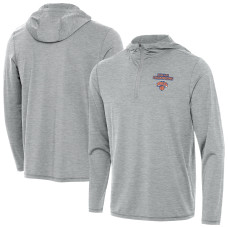 Толстовка New York Knicks Antigua Heather Gray 2026 NBA Finals Champions Tidy Quarter-Zip