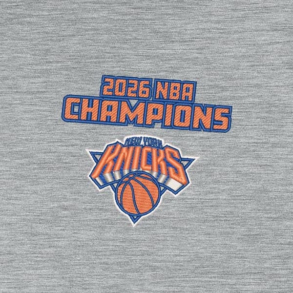 Толстовка New York Knicks Antigua Heather Gray 2026 NBA Finals Champions Tidy Quarter-Zip