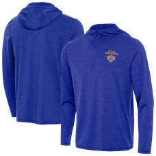 Толстовка New York Knicks Antigua Heather Blue 2026 NBA Finals Champions Tidy Quarter-Zip