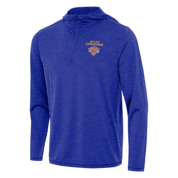 Толстовка New York Knicks Antigua Heather Blue 2026 NBA Finals Champions Tidy Quarter-Zip