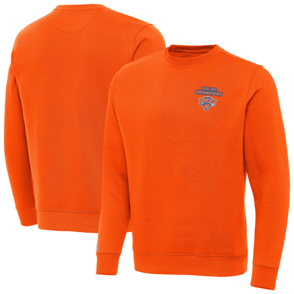 Свитшот New York Knicks Antigua Orange 2026 NBA Finals Champions Victory