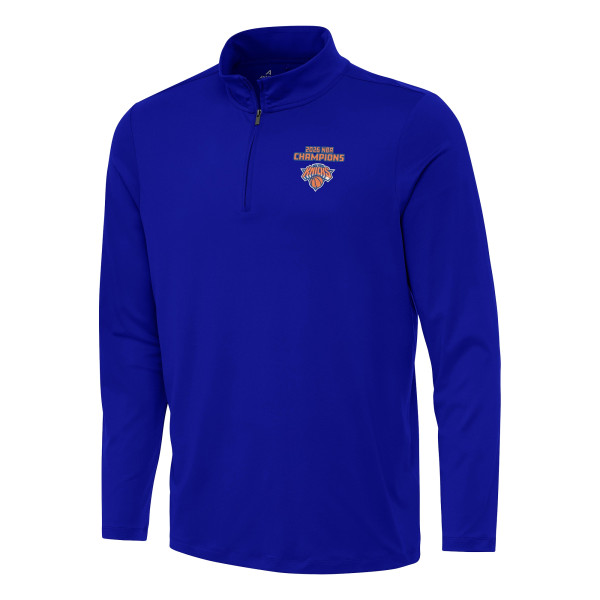 New York Knicks Antigua Blue 2026 NBA Finals Champions Reprocess Quarter-Zip Pullover