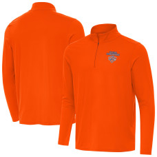 New York Knicks Antigua Orange 2026 NBA Finals Champions Intent Quarter-Zip Pullover