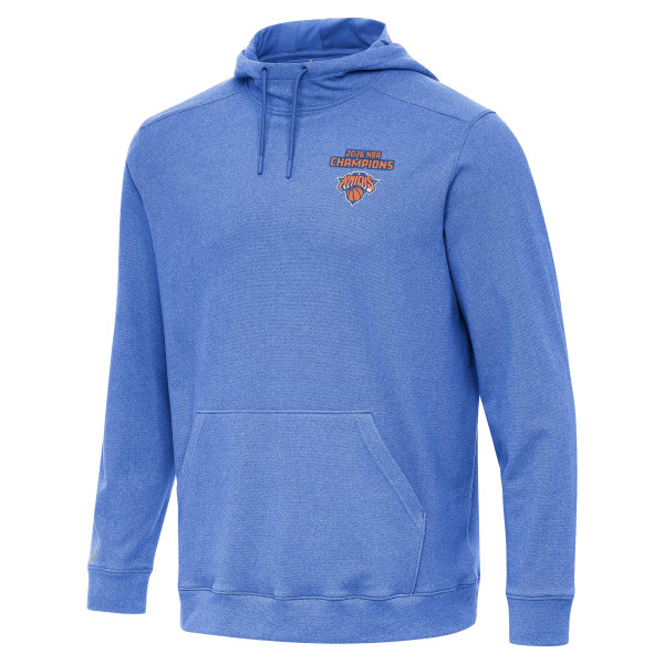 Толстовка New York Knicks Antigua Heather Blue 2026 NBA Finals Champions Cloud