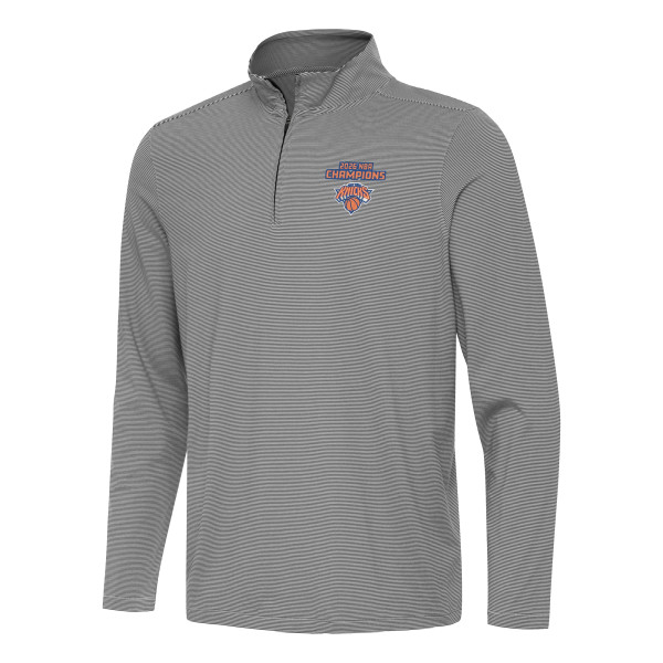 New York Knicks Antigua Black 2026 NBA Finals Champions Twine Quarter-Zip Pullover