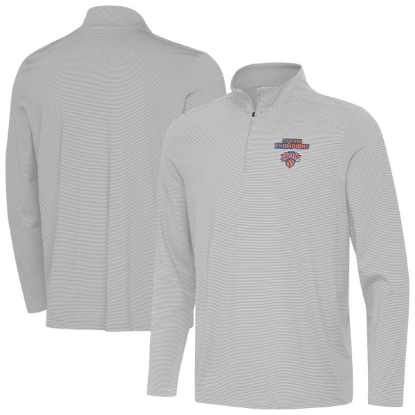 New York Knicks Antigua Gray 2026 NBA Finals Champions Twine Quarter-Zip Pullover