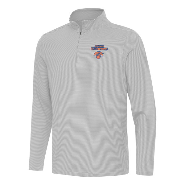 New York Knicks Antigua Gray 2026 NBA Finals Champions Twine Quarter-Zip Pullover