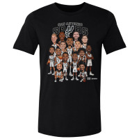 Футболка San Antonio Spurs 500 Level Black 2026 NBA Playoffs Roster Caricature