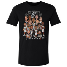 Футболка San Antonio Spurs 500 Level Black 2026 NBA Playoffs Roster Caricature