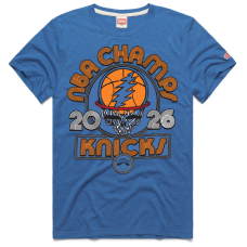Футболка Unisex New York Knicks x The Grateful Dead Homage Blue 2026 NBA Finals Champions Tri-Blend