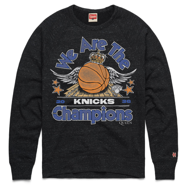 Свитшот Unisex New York Knicks x Queen Homage Charcoal 2026 NBA Finals Champions Tri-Blend