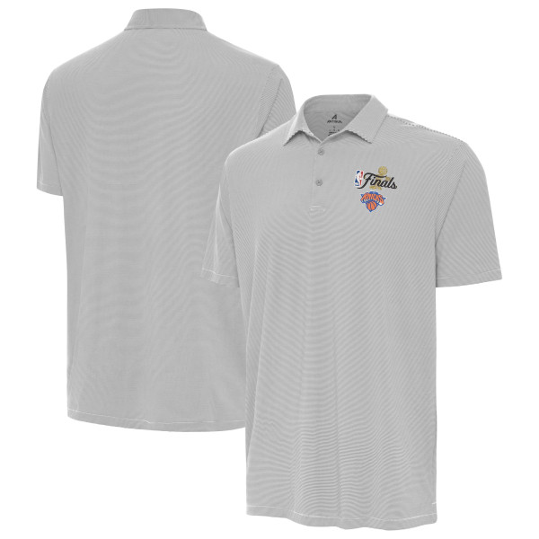 Поло New York Knicks Antigua Gray/White 2026 NBA Finals Twine