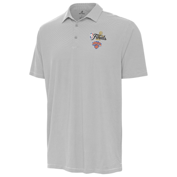 Поло New York Knicks Antigua Gray/White 2026 NBA Finals Twine