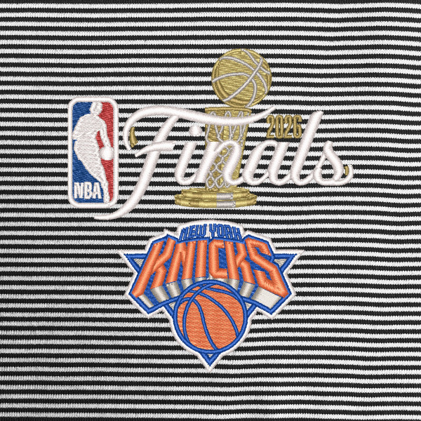 Поло New York Knicks Antigua Black/White 2026 NBA Finals Twine