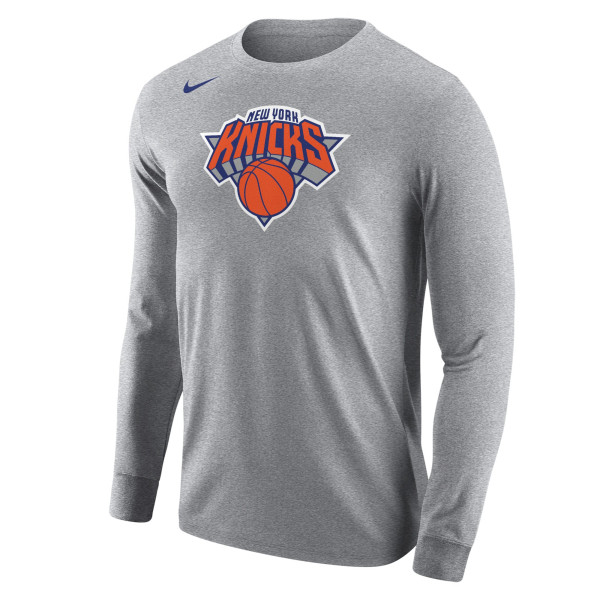 Футболка с длинным рукавом New York Knicks Nike Gray Core
